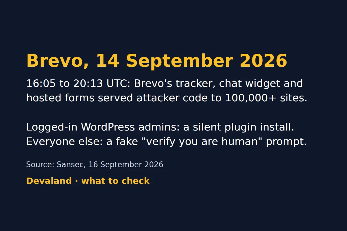 The Brevo Supply-Chain Attack: What to Check if Your Site Embeds Brevo